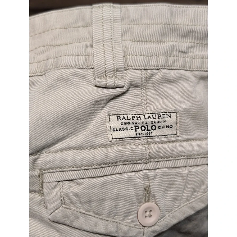 Polo Ralph Lauren Classic Chino Cargo Shorts Mens 40 Khaki Beige Cotton Twill